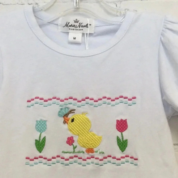 NWT Marie Nicole White Easter Puff Short Sleeve Top size 3 - Picture 4 of 6